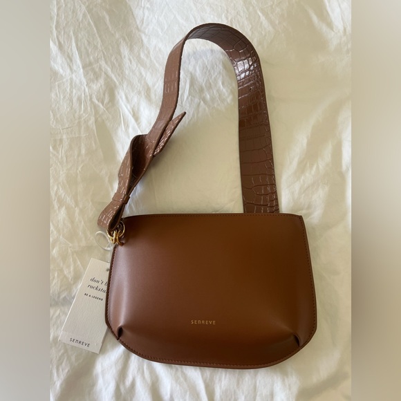 SENREVE Poema | Tan Convertible Bag Clutch | Vegan Leather And Suede | NWT - Picture 5 of 11